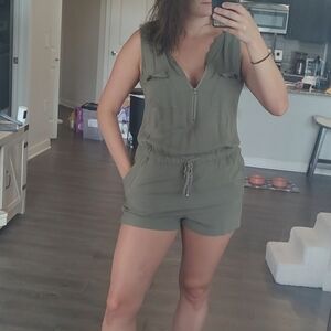 Army green romper